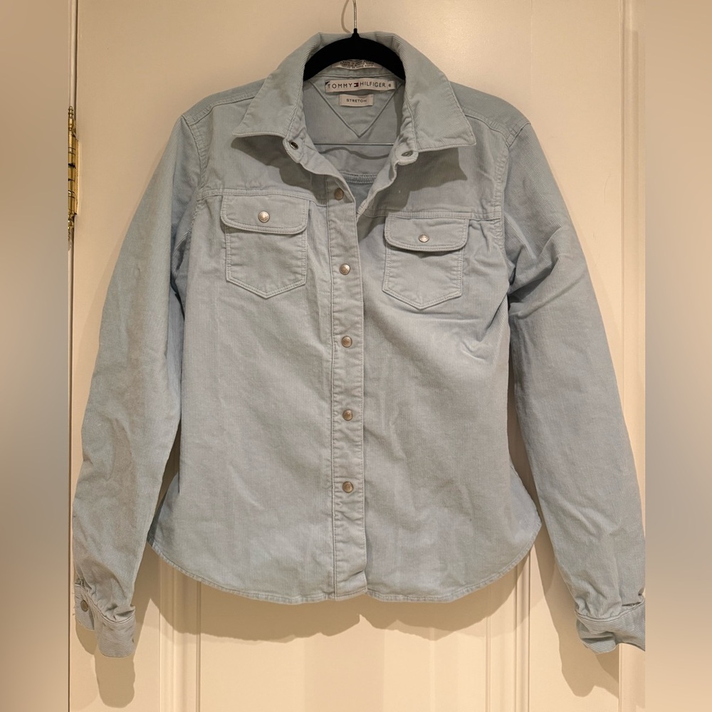 Tommy Hilfiger Sky Blue Button-Up corduroy Shirt